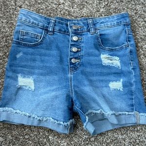 Girls stretch denim ripped shorts by Wonder Nation